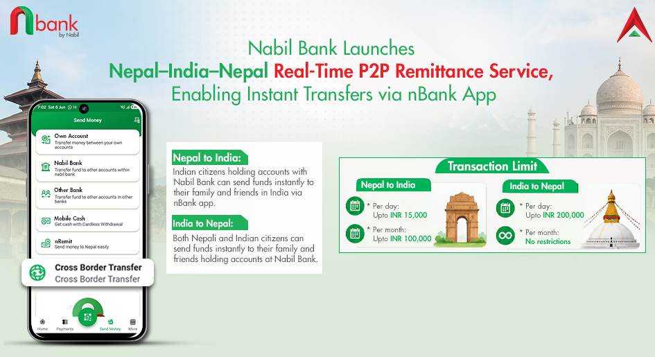 Nabil Bank launched Nepal–India–Nepal Cross-Border P2P Remittance Service